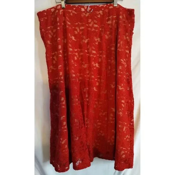 Red Lularoe Always Elegant Lace Skirt Sz 2X - Picture 4 of 8